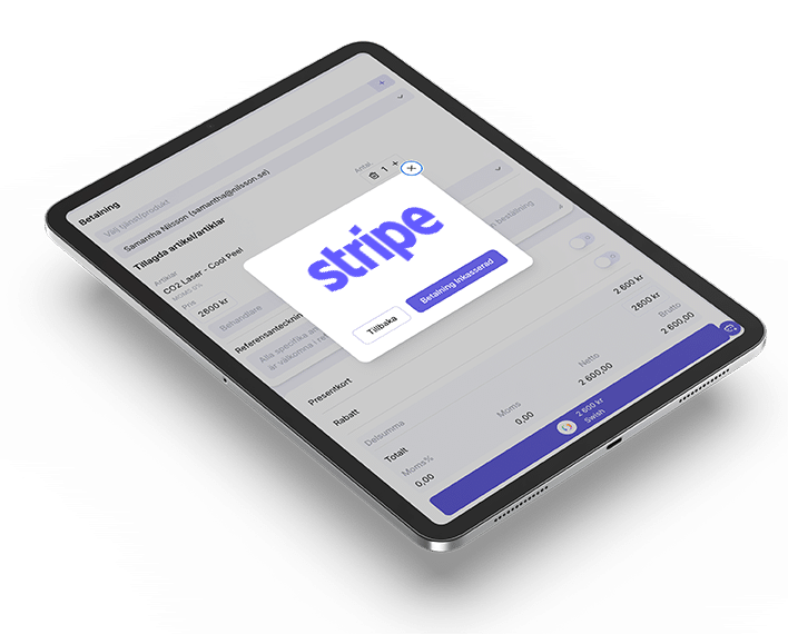 MERIDIQ POS system for clinics on multiple devices